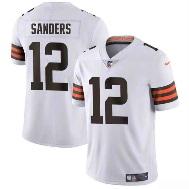Men's Cleveland Browns #12 Shedeur Sanders White 2025 Draft Vapor Untouchable Limited Stitched Football Jersey